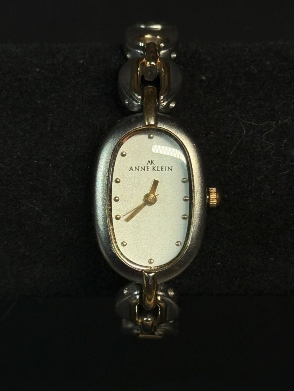 Anne Klein Women’s Quartz Watch Two Tone Silver Gold Oval Case 10/8081